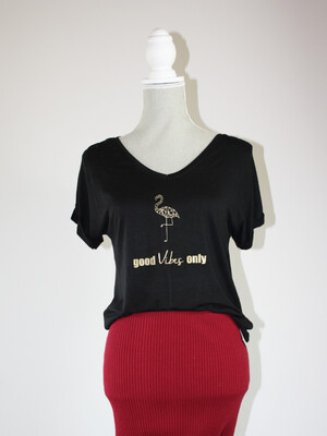 Plott T-Shirt | Schwarz good Vibes only | Größe XS/S Plott T-Shirt | Schwarz good Vibes only | Größe XS/S