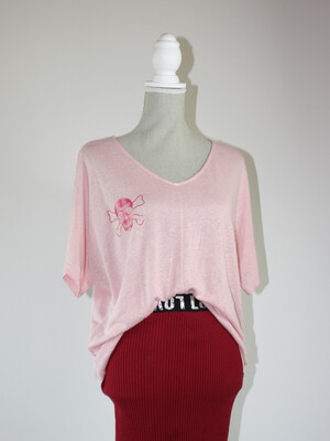 Plott T-Shirt | Rosa Totenkopf | Größe S Plott T-Shirt | Rosa Totenkopf | Größe S