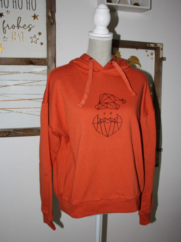 Xmas Pulli | Weihnachtsmann Geo orange | Größe M