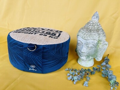 Coffeebag yoga pouf | blue type