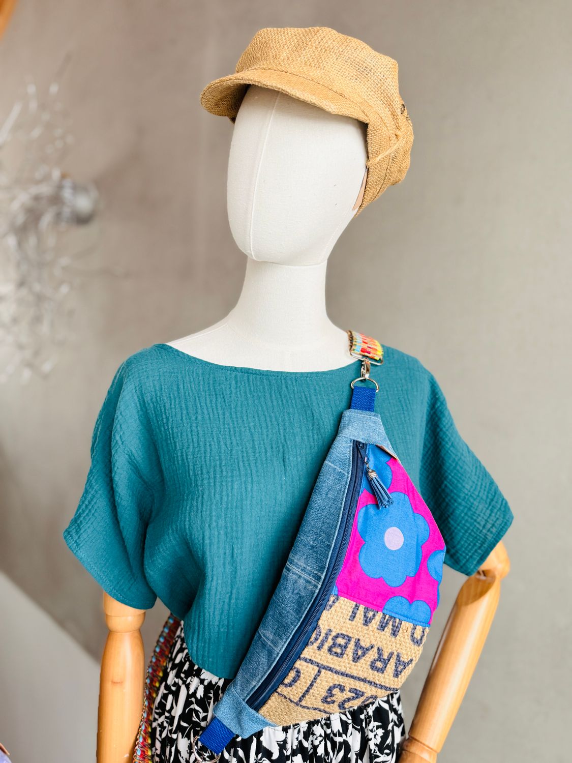 COFFEEBAG little | Flower pink Blue