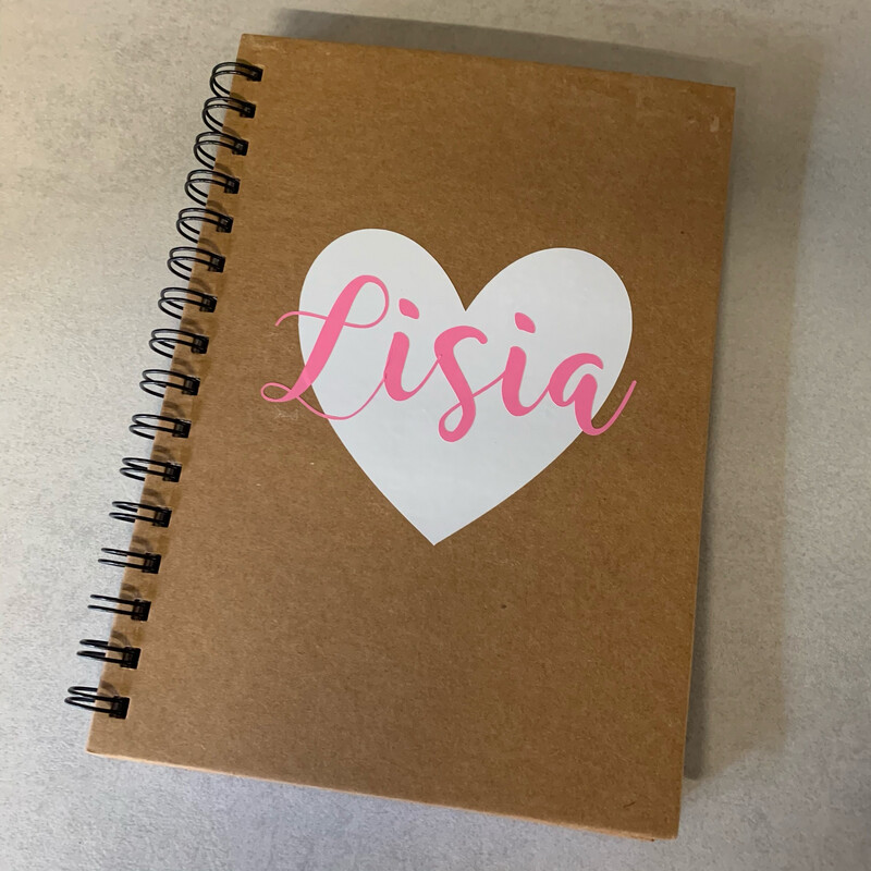 Personalised Heart notebooks