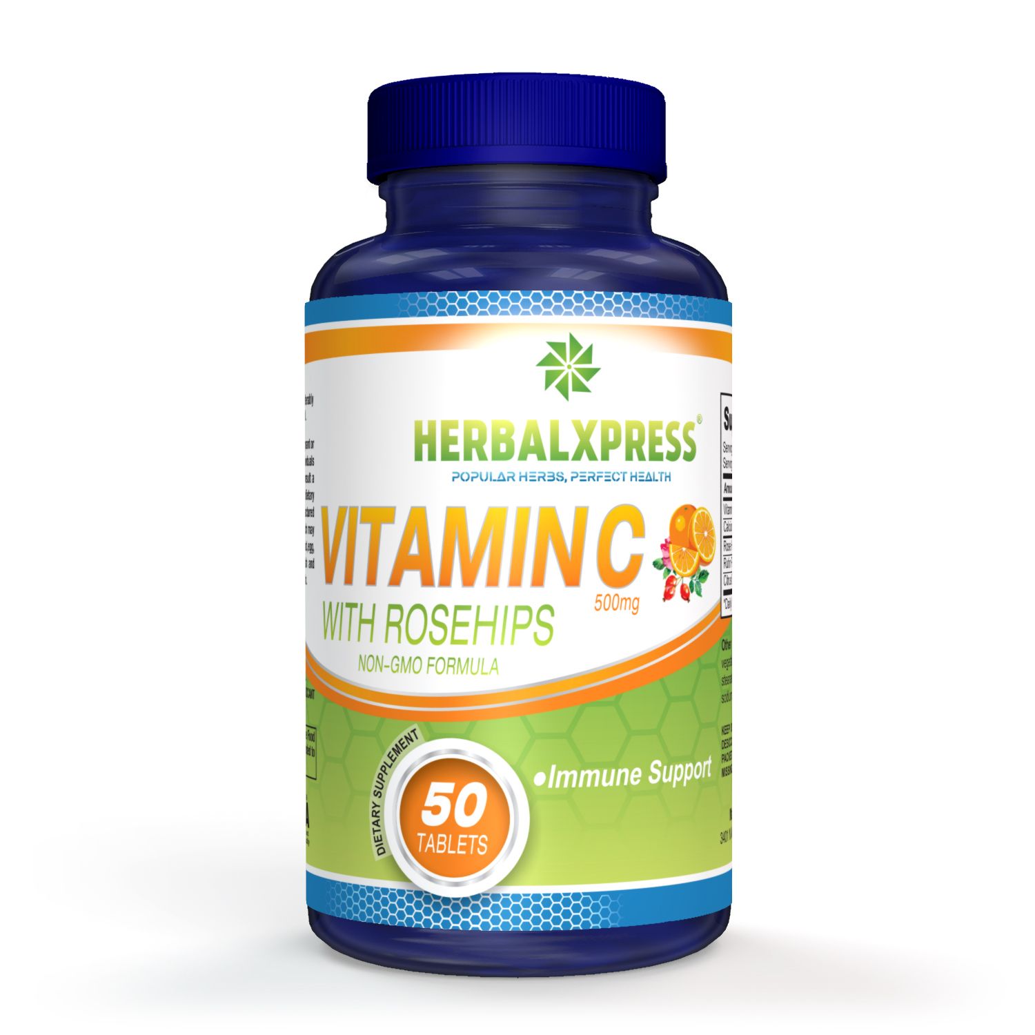 Herbalxpress Vitamin C 500mg with Rosehips Ascorbic Acid &amp; Citrus Bioflavanoids 100 Tablets