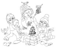 Wandbild 'Schneemann mit Kindern' Wandbild 'Schneemann mit Kindern'