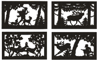 Sammlung mit Tier- und Jagdbildern Sammlung mit Tier- und Jagdbildern