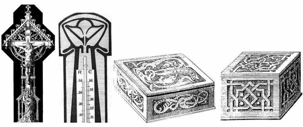 Gotisches Kreuz, Thermometer, Schmuckkästchen