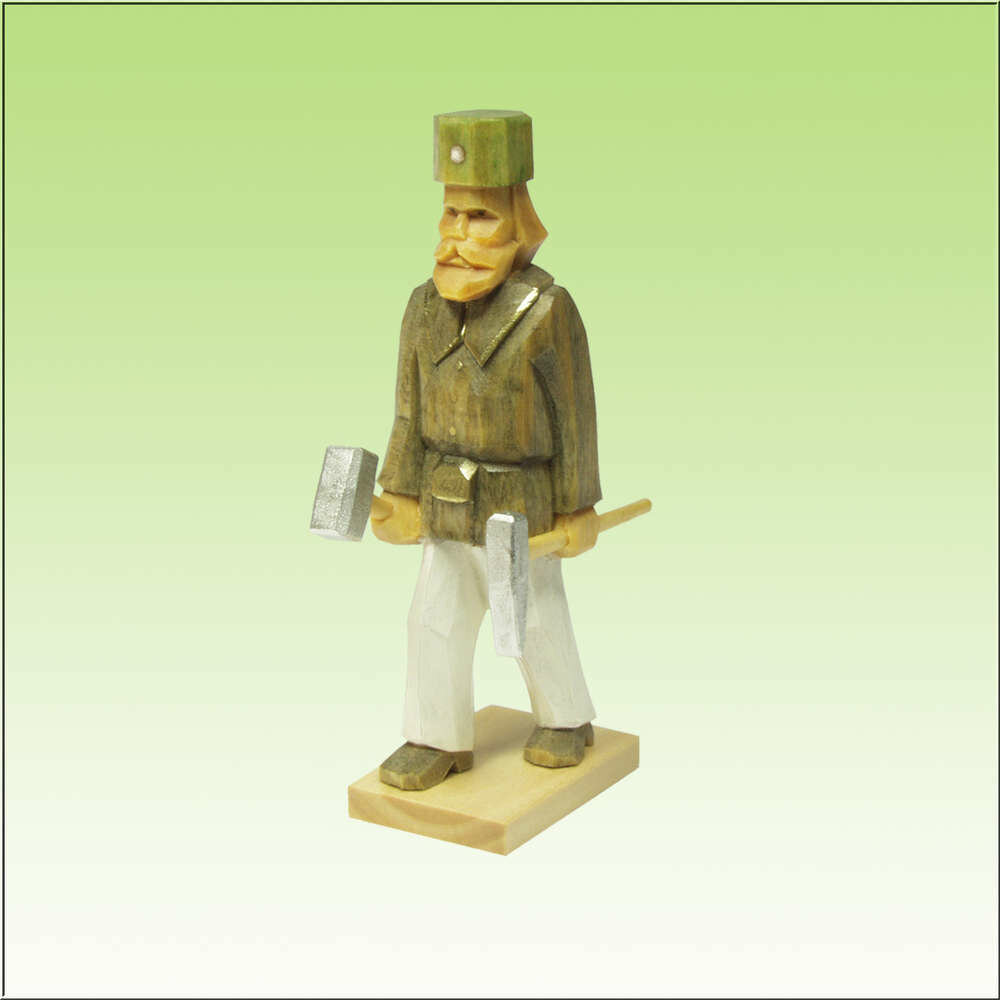 Bergmann,Hauer mit Schlägel & Eisen - Farbig 9cm
