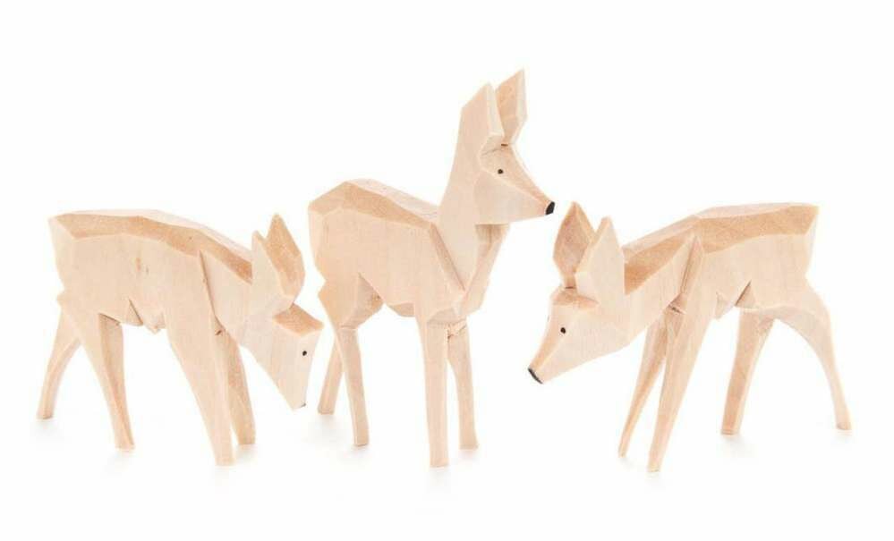 Rehe geschnitzt (3) ca. 6cm