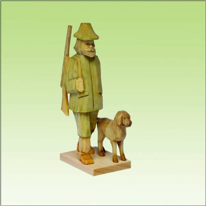 Förster mit Hund - Farbig 12cm Förster mit Hund - Farbig 12cm