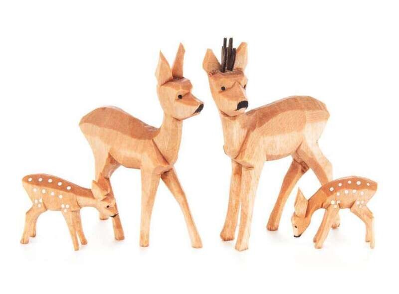 Rehe ... Rehfamilie geschnitzt 7cm Rehe ... Rehfamilie geschnitzt 7cm