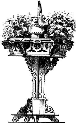 Blumentisch mit Springbrunnen Blumentisch mit Springbrunnen