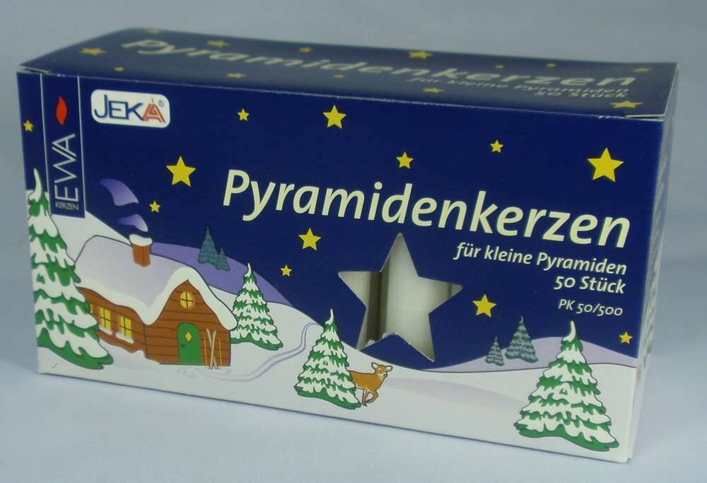 Pyramidenkerzen, klein 50er (weiß) Pyramidenkerzen, klein 50er (weiß)
