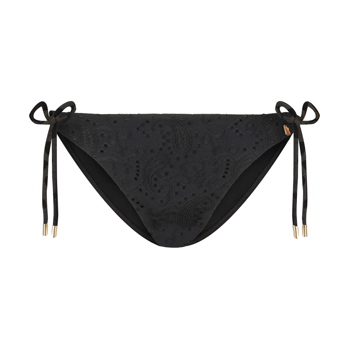 265217 - Beachlife Bikinibroekje Side Tie Black Embroidery