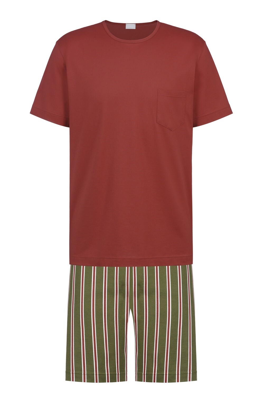 Mey Heren Stripes Shortama Red Ginger 33042