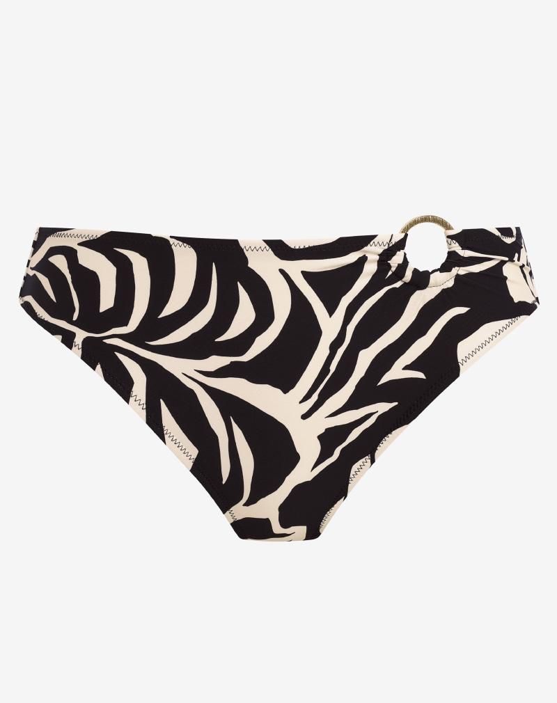 Fantasie swimwear ARUBA NIGHTS MID RISE BIKINI BRIEF BLACK &amp; CREAM FS505372