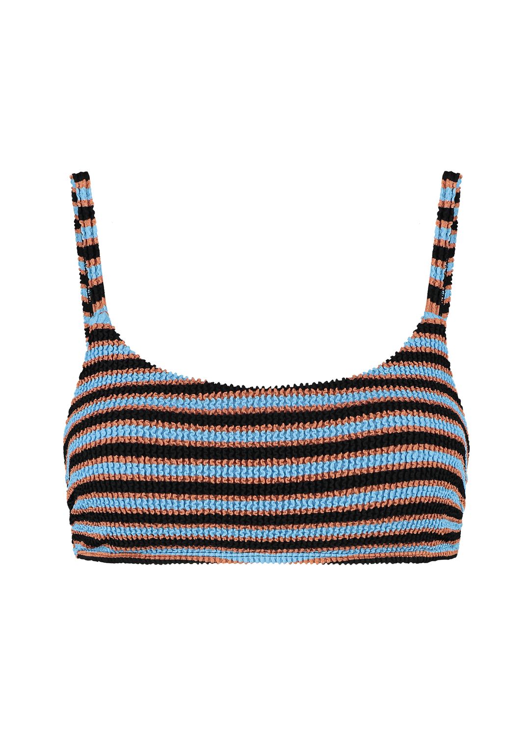 Beachlife 118B - Blue Ribbed Stripe padded top Blue Ribbed Stripe BSW118B650