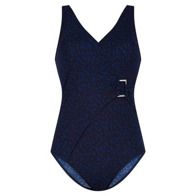 Ten Cate Swimsuit soft cup v-neck buckle animal navy 60654