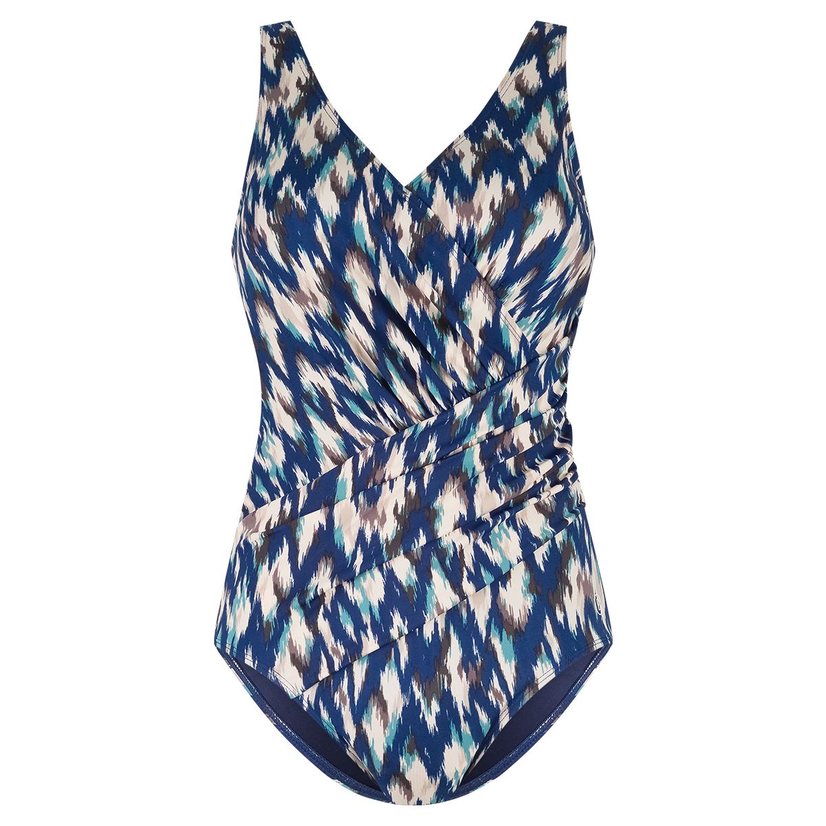 Ten Cate Swimsuit soft cup   v-neck ikat blue 60652