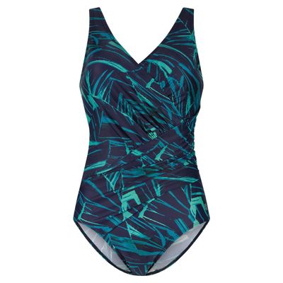 Ten Cate Swimsuit  soft cup shape painted leaves navy 60655