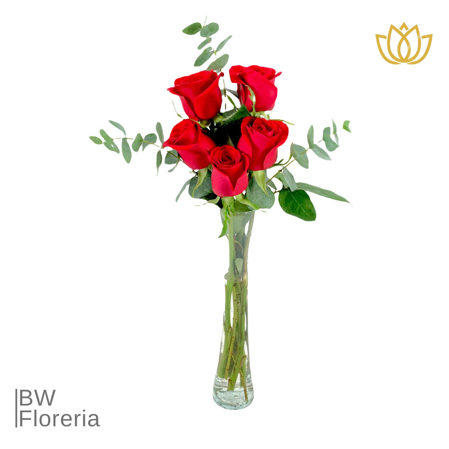 5 rosas rojas