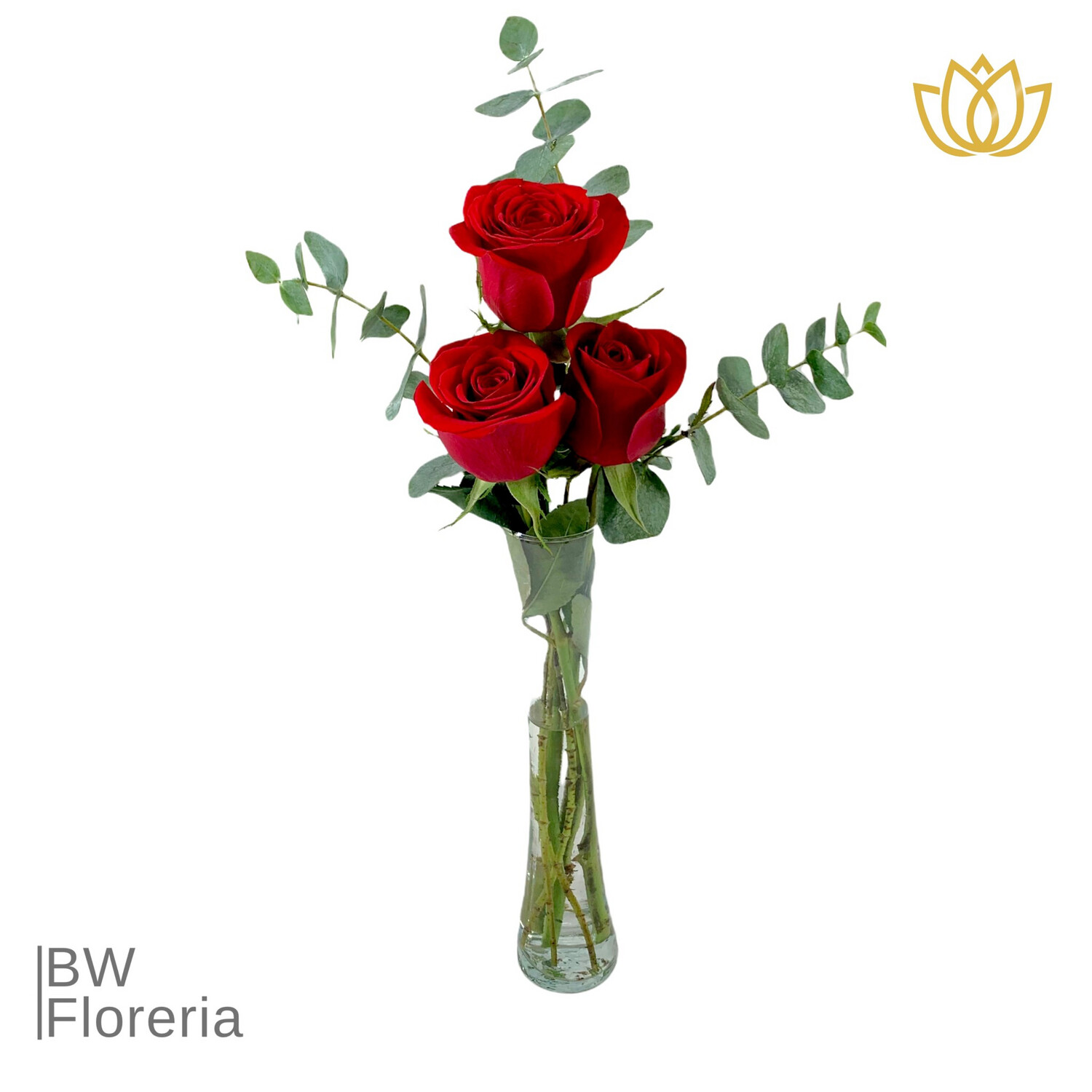 Trío de rosas rojas
