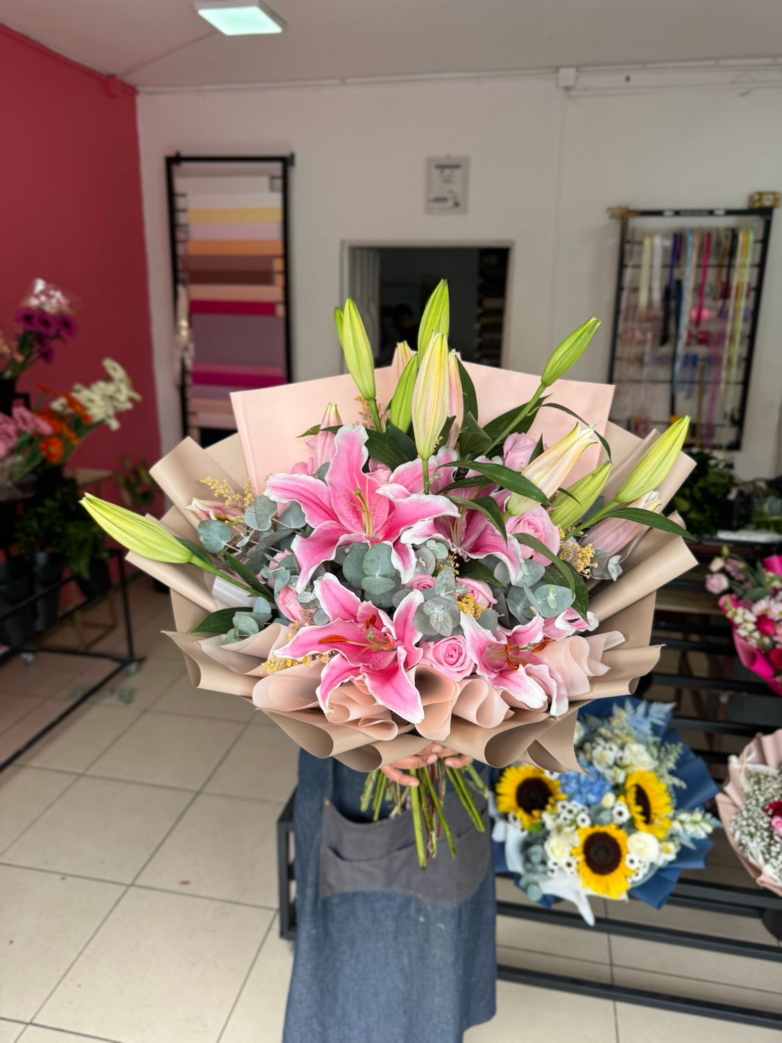 bouquet mix lirios y rosas
