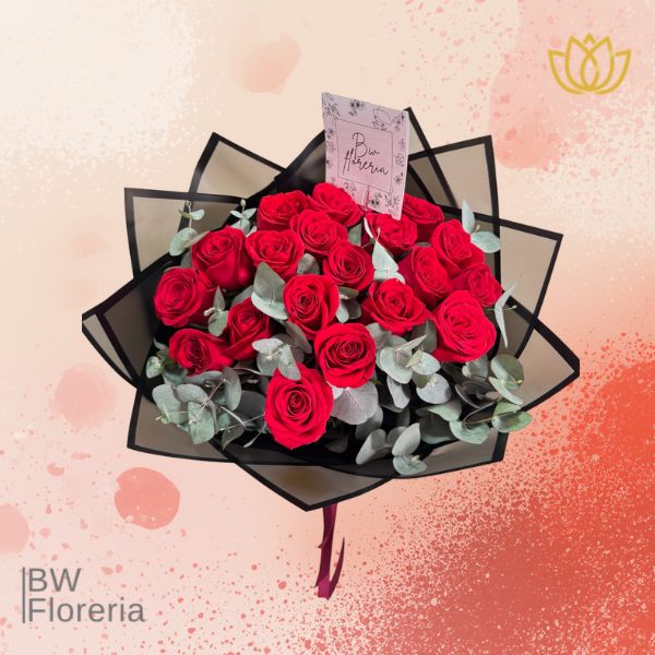 20 rosas rojas en bouquet 💌
