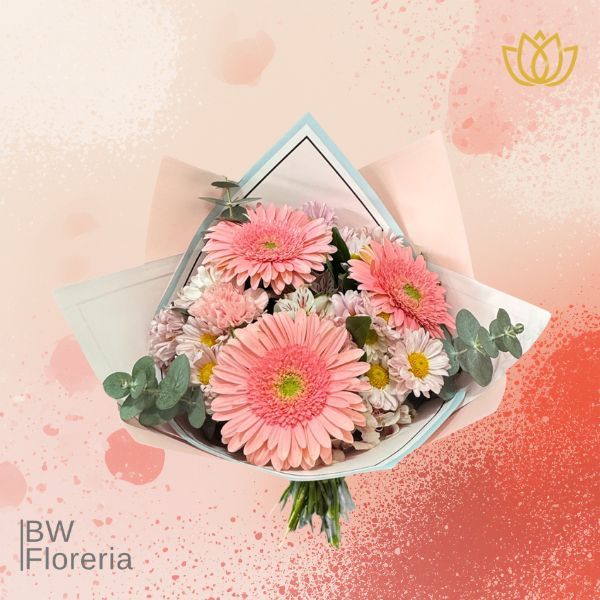 bouquet mix de gerberas rosas