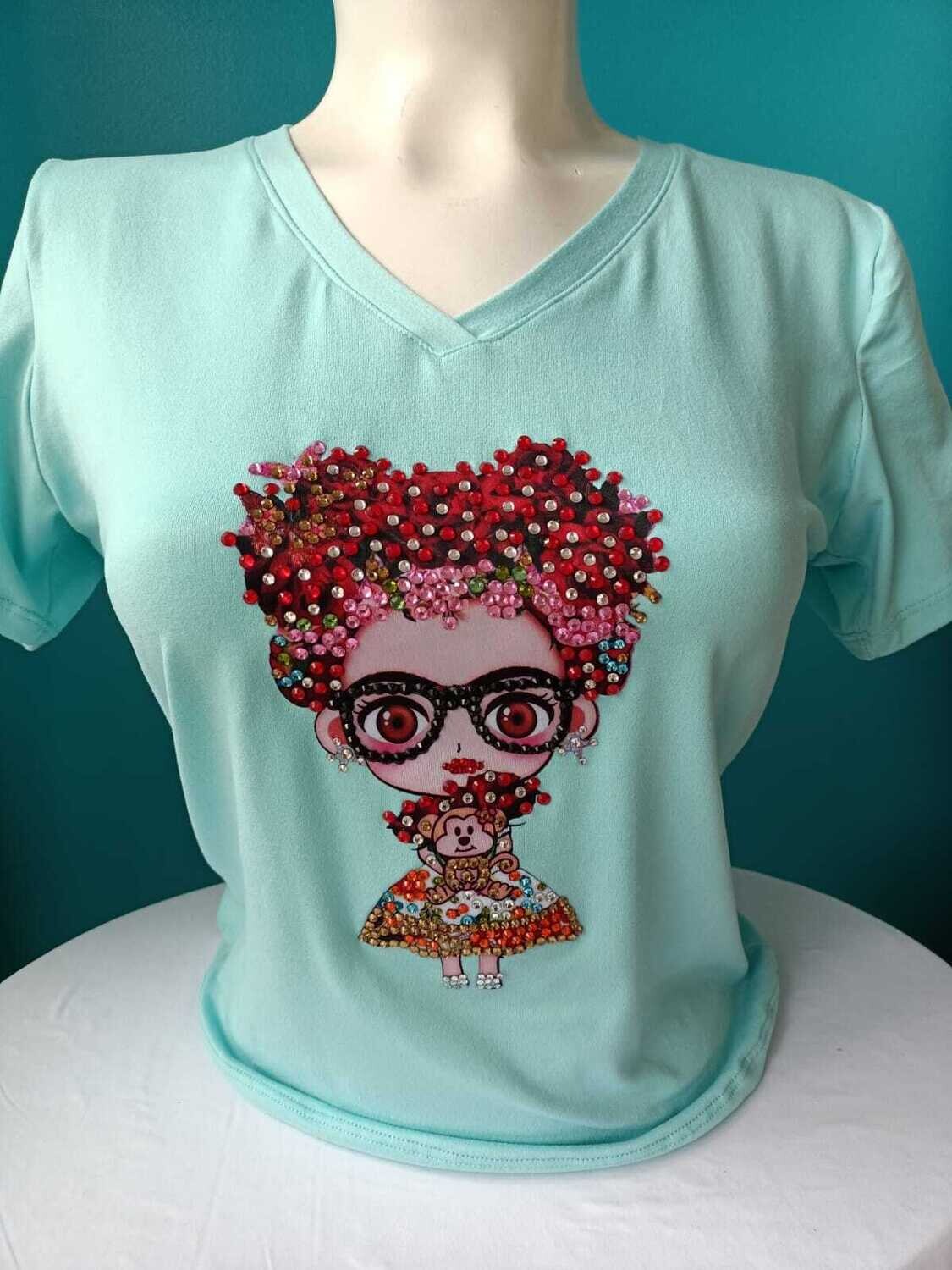 CAMISETAS DAMA DECORADAS EN CRISTALES
