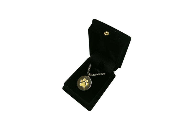 Two Tone Paw Pendant w/ Chain