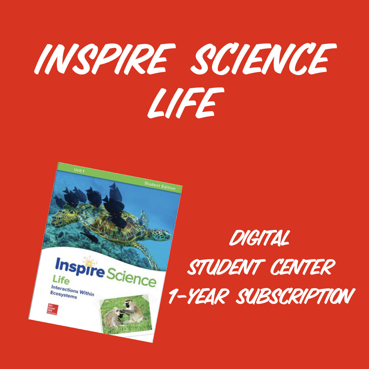 SEPTIMO - INSPIRE SCIENCE LIFE DIGITAL STUDENT CENTER 1-YEAR SUBSCRIPTION - MGH - 20 - ISBN 9780076883745
