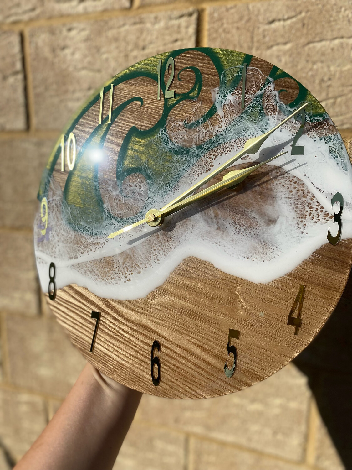 Green And Gold Moana Clock