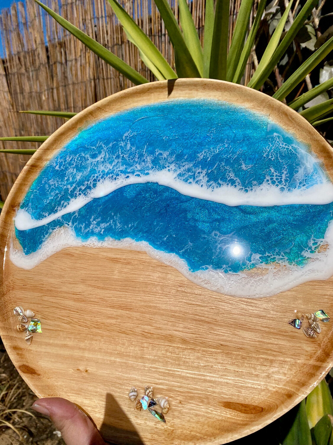 Ocean Wave Round Tray