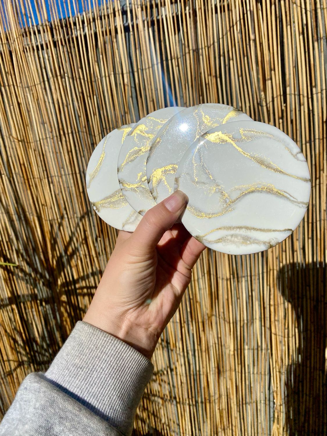 White &amp; Gold Coasters