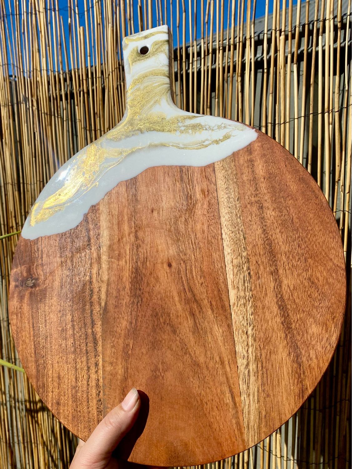 White &amp; Gold Serving Board