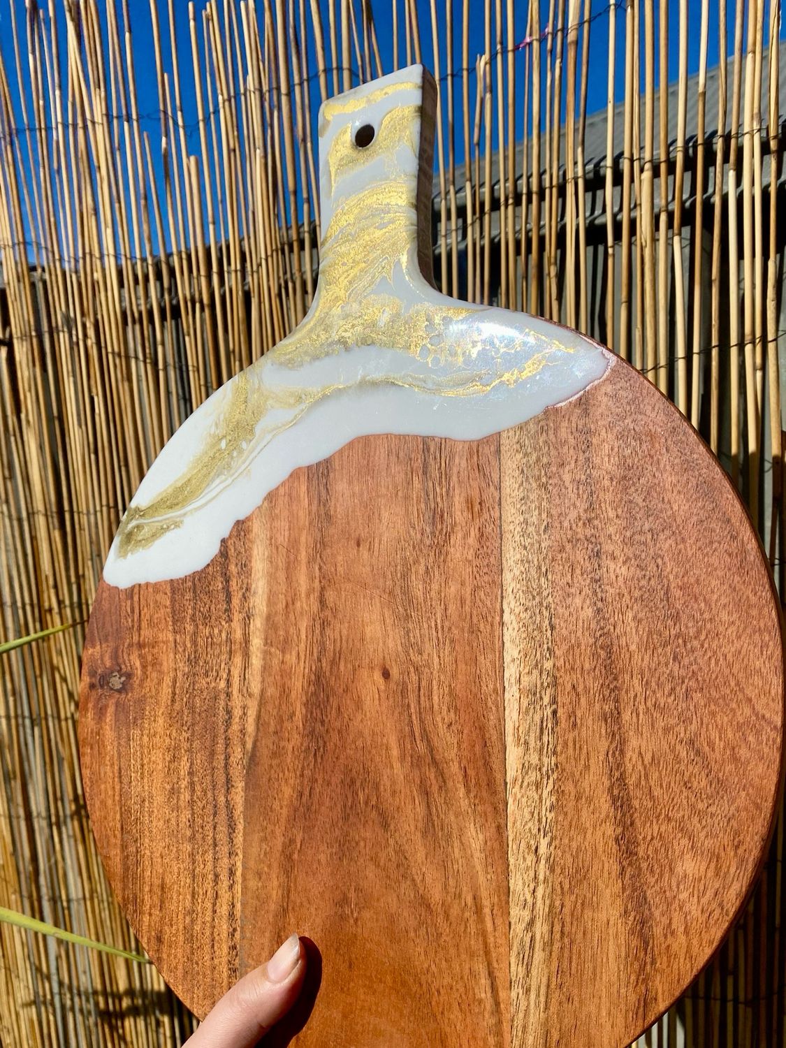 White &amp; Gold Serving Board