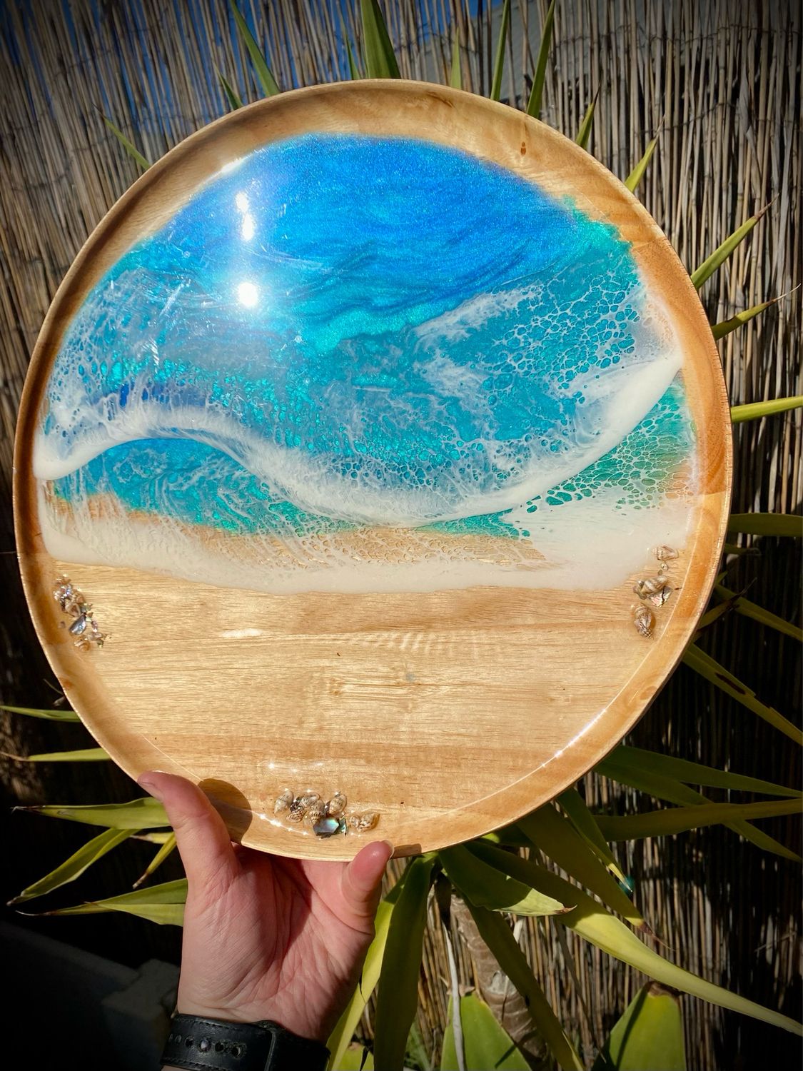 Ocean Wave Round Tray