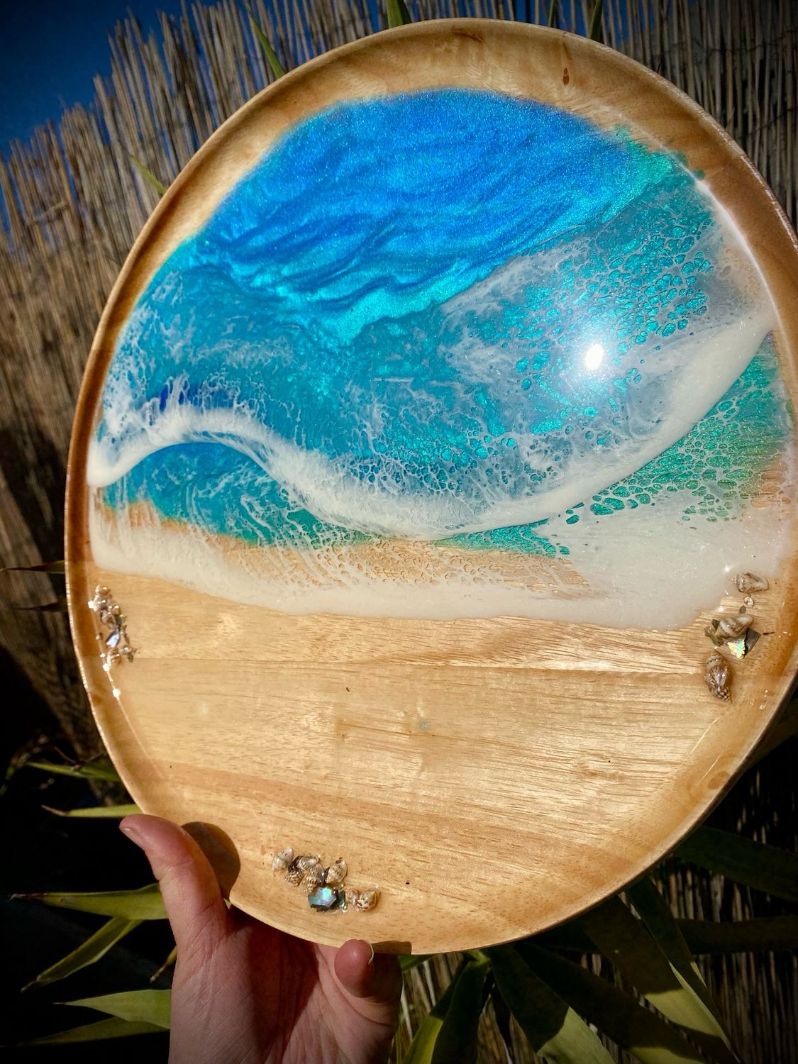 Ocean Wave Round Tray
