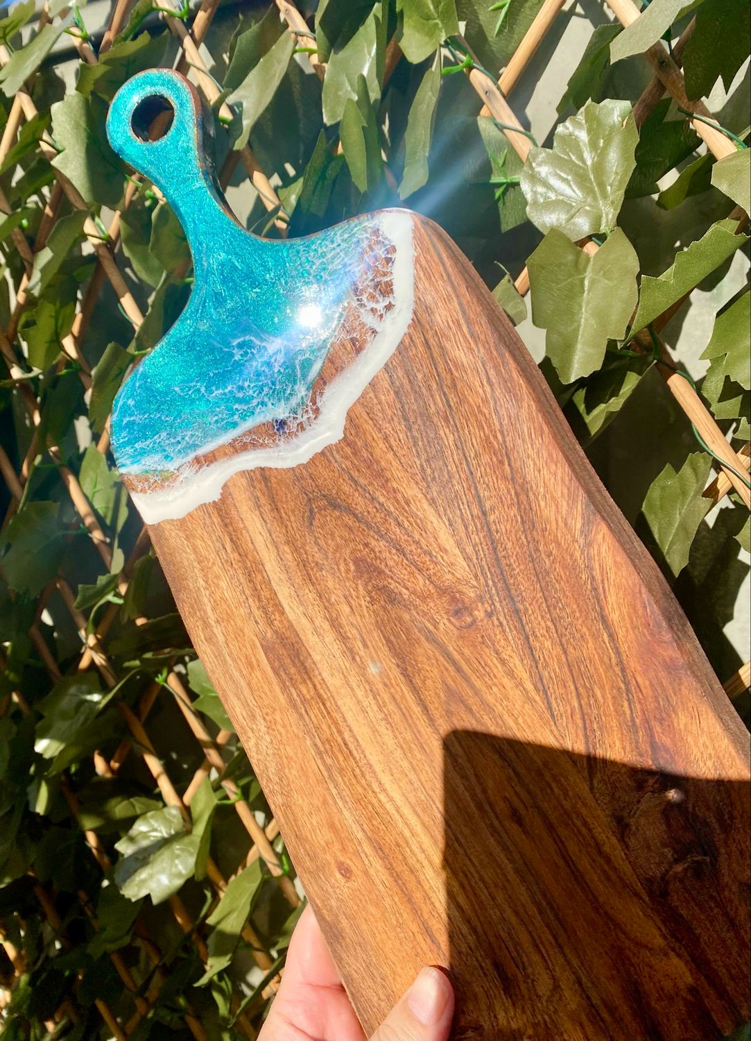 Teal Wave Serving Board