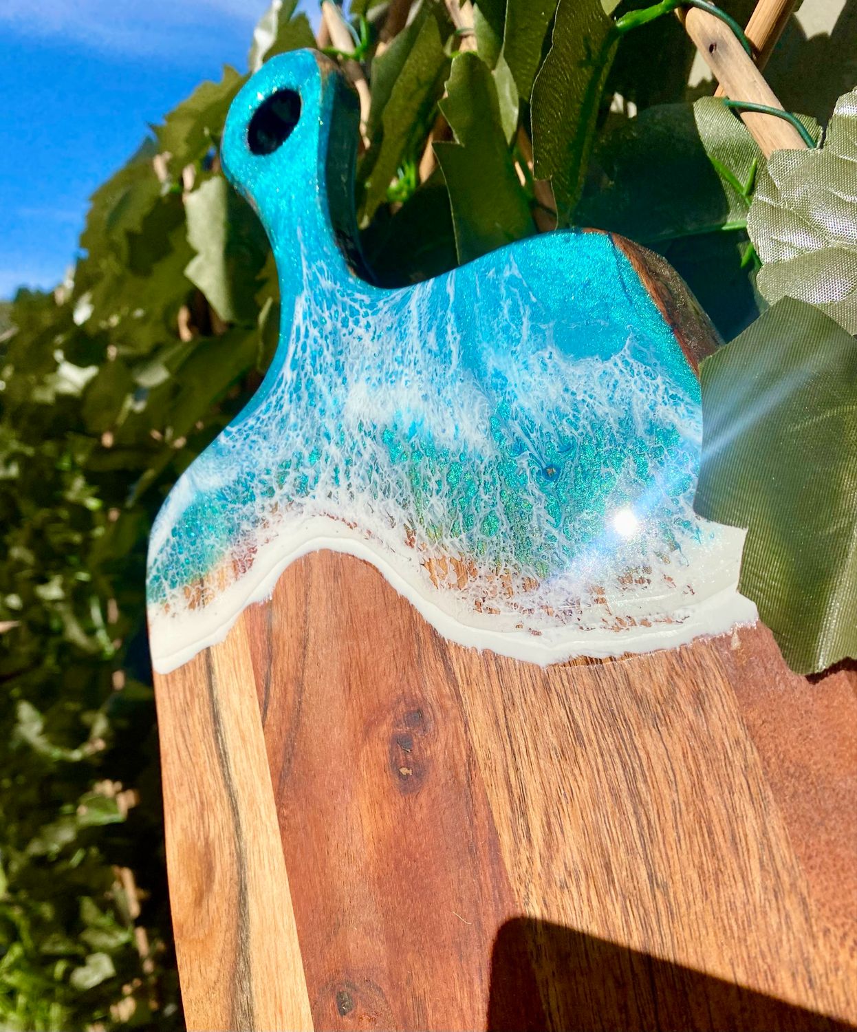 Teal Wave Serving Board