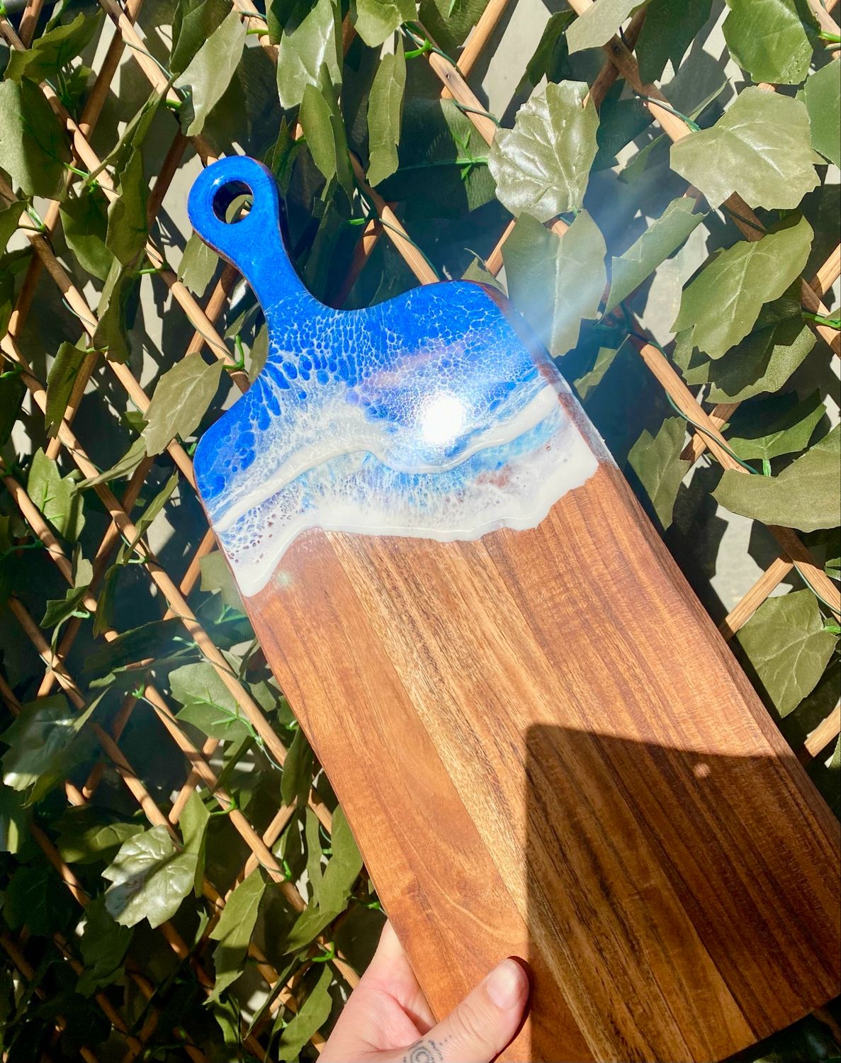 Blue Ocean Wave Serving Board