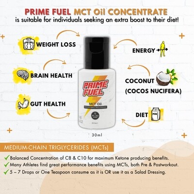 Best MCT OIL For Keto Diet and Weight Loss - Prime Fuel MCT OIL 30ml