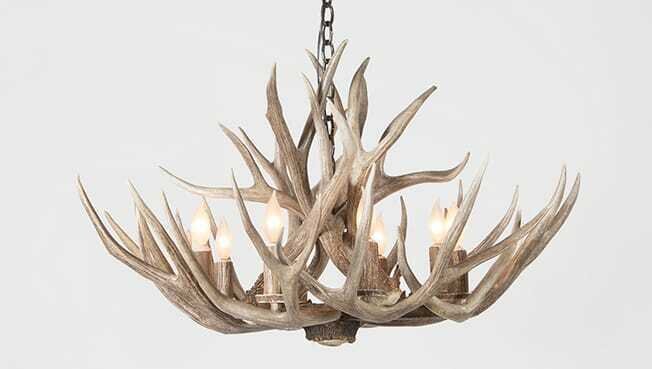 8 LT. MULE DEER CHANDELIER