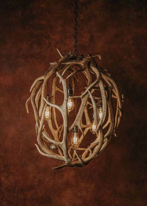 6 LT. ELK ORB WITH EDISION BULBS