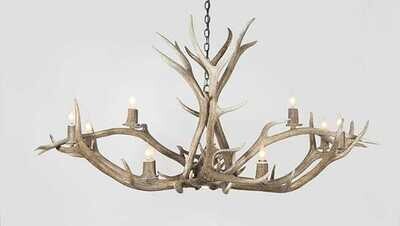 10 LT. ELK CHANDELIER WITH/WITHOUT SHADES