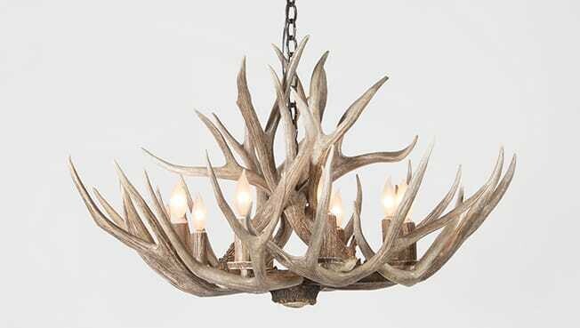 8 LT. MULE DEER CHANDELIER