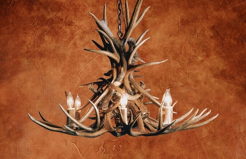 6 LT. MULE DEER ARCH BOTTOM CHANDELIER