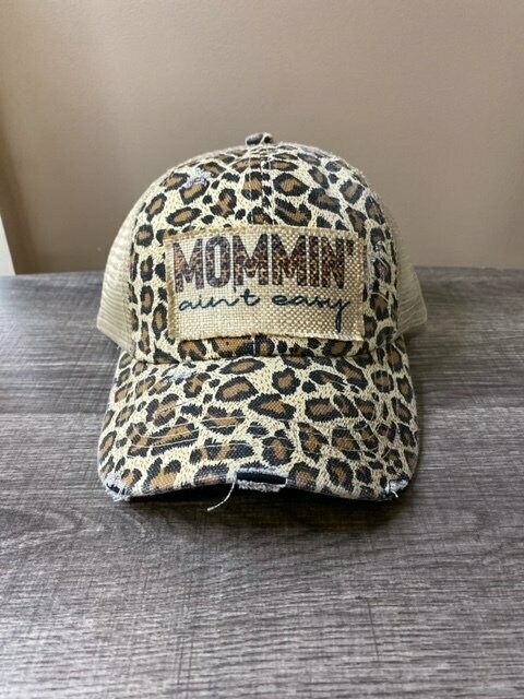 Cheetah Print Frayed Trucker Hat