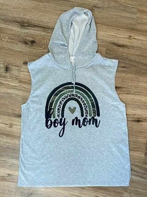 Sleeveless hoodie- Boy Mom (XL)