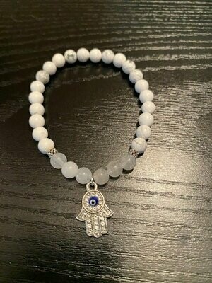Hamsa Hand Symbol Stone Bracelet